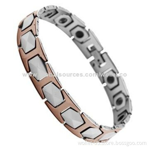 Power IPR Gold Plating Magnetic Tungsten Bracelet with Germanium for Anti Fatigue, High Polished